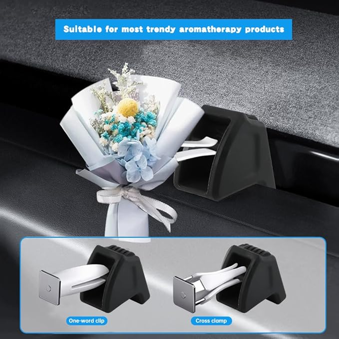 2Pack Air Freshener Adapter for 2025-2026Tesla New Model Y Juniper,2025Tesla Model 3 Air Vent Clips Adapter Silicone,Air Freshener Diffuser Holder(Air Fresheners NOT Included)