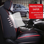 for Toyota RAV4 2008-2025 Car Seat Covers, Full Coverage Customized Seat Covers Premium Leather Waterproof Stain-Resistant Easy to Install (Full Set, Black&Red)
