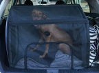 Soft Pet Travel Car Seat Crate for Large Size Dog or Cat - Folds Flat - Storage Bag Included - Black Color - Portable with Case
