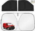 for Chevy Express 1996-2026 Front Windshield & Side Window Covers, Foldable 3-Piece Window Shades Set, Custom Fit Sunshade Visor for UV Rays & Heat Block, Cargo Van Accessories