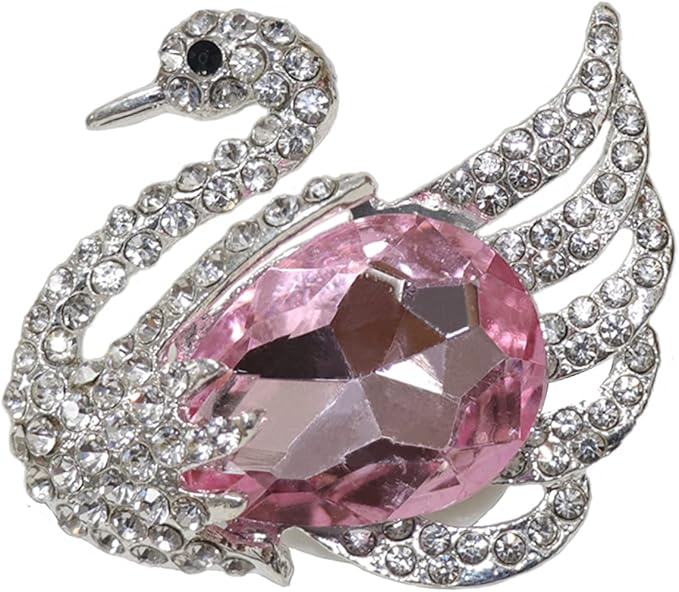 HungMieh 1PCS Bling Car Accessories for Women, Rhinestone Car Décor Interior, Car Charm Air Vent Clip with Pads for Fragrance (Swan Pink)