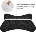 Car Neck Support Pillow 2 Pcs for Neck Pain Relief, Compatible with Dark Gray Black Leopard Cheetah Print Bone Shape Headrest Pillow for Car Seat with Soft Memory Foam