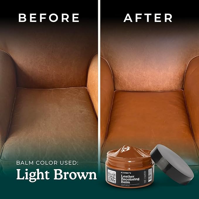 Clyde's™ Recoloring Balm | Non-Toxic Material Dye & Restorer for Furniture, Car Seats, & More | 23 Colors (Light Brown, 100ML)