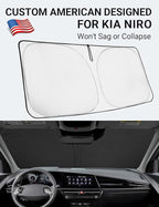 Proadsy 2026 Upgrade Front Windshield Sun Shade Foldable Sunshade Protector Custom Fit 2017-2022 Kia NIRO Accessories