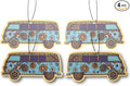 Fresh Fresheners Cute Trippy Car Air Freshener 4 Pack Scented With Premium Oils By Fresh Fresheners (Hippie Bus)
