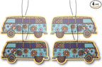 Fresh Fresheners Cute Trippy Car Air Freshener 4 Pack Scented With Premium Oils By Fresh Fresheners (Hippie Bus)