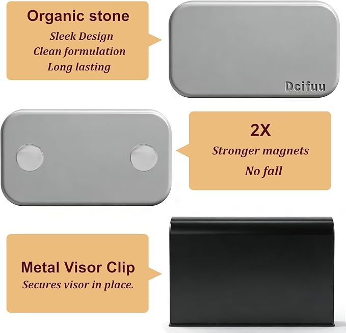 Car Air Freshener - Stone Air Freshener - Car Odor Eliminator - Long Lasting Scent - Car Scent - VISOR CLIP INCLUDED (Teak)