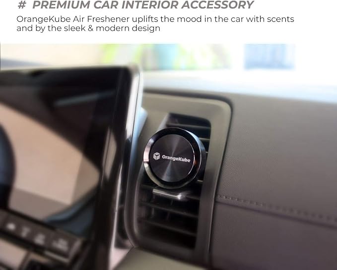 [Aluminum] Premium Air Freshener (Black) - Essential Oil Diffuser, Scented Clay Balls, Customizable Scent Pads, Aluminum Diffuser - Perfect Air Freshener for Car and Home