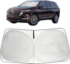 Windshield Sun Shade for 2018-2025 2026 Chevy Traverse (LS, LT, RS, Redline, Premier, High Country), Front Window Sunshade for Chevrolet Traverse, Folable Sun Visor Cover Block Out Rays & Heat