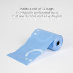 Ubbi Retractable On the Go Bag Dispenser for Baby Travel, Diaper Accessory Must Have for Newborn, Helpful Item, Baby Gift, Lavender Scented, White