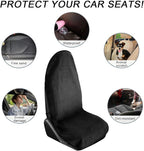 2PCS Car Towel Seat Cover, Waterproof Sweating Non-Slip Premium Soft Towel Carseat Protector, Universal Machine Washable Car Truck SUV Front Seat Cover for Gym Workout Beach Hiking (Black)