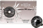 Maison Berger Car Diffuser Set – Refillable Vent Clip, Ceramic Refill, Made in France - Luxury Auto Scent - 4-Week Diffusion - Elegant Air Freshener for All Car Vents (Holly Amber Powder)