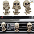 Car Air Freshener Vent Clips 3 Pack Car Accessories for Men Women, Cute Skull Auto Air Conditioner Vent Clips Decor, for Car Office Kitchen Home Halloween Christmas Gift
