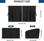 5PCS Car Privacy Curtains, Auto Window Shades Kit with 2 Front&Rear Side Window Shades, 98% Light Blocking Divider Curtain, Privacy Window Cover, Baby Shade for Sleeping, Car Camping Essentials