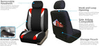 FH Group Car Seat Covers Premium Modernistic Flat Cloth Car Seat Covers Front Seats Only Red Black, Airbag Compatible Universal Fit Interior Accessories Cars Trucks SUV Car Accessories Protector