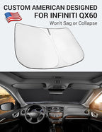 Proadsy 2026 Upgrade Front Windshield Sun Shade Foldable Sunshade Protector Custom Fit 2014-2021 Infiniti QX60 Accessories
