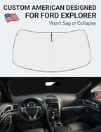 Proadsy 2026 Upgrade Front Windshield Sun Shade Foldable Sunshade Protector Custom Sun Visor Fit 2016-2019 Ford Explorer SUV ST XLT Limited Platinum Accessories