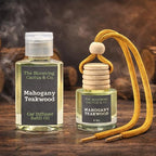 Car Air Freshener with 30ml Refill – Hanging Car Diffuser Oil, Long-Lasting Phthalate-Free Scent – Hanging Car Air Freshener + Refill. (Mahogany Teakwood, 8 ml)