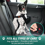 COOYOO Dog Seat Belt, Durability Retractable Dog Car Harness Adjustable Dog Seat Belt for Vehicle Nylon Pet Safety Seat Belts Heavy Duty & Elastic