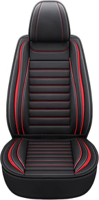 Leather Car Seat Covers Full Set, Universal Faux Leather Car Seat Covers 5 Seats, Automotive Seat Covers for Most Sedans SUVs Trucks, Front and Rear Seat Covers,Wine Red