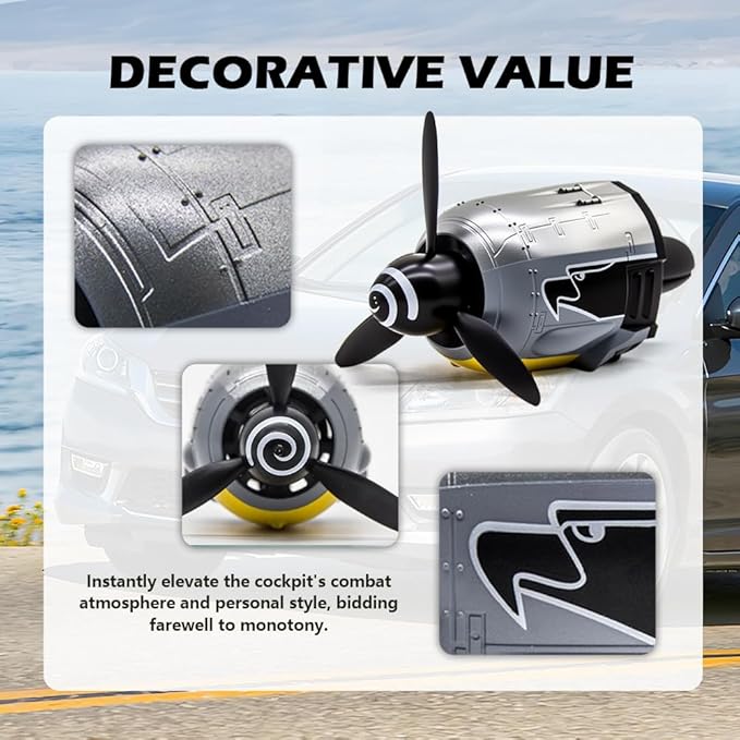 Fw-190 WW2 Planes Car Vent Decor,Creative Air Vent Clips Fit for Horizontal/Vertical Air Vents,Fw-190 Fighter Car Airs Freshener with Rotating Propeller as Cool Gifts for Men (Fw 190 Fighter Plane)