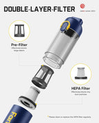 Fanttik V8 Mate Upgraded Cordless Car Vacuum, Portable Mini Vacuum with 13000pa Suction Power, 2 Suction Modes, Type-C Charge, Handheld Vacuum for Car, Small Tasks, Keyboards, Office Desk (Blue)