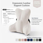 Lumbar Support Pillow(Pat. Pend) – Multi-Functional Ergonomic Back Cushion for Sofa Chair, Car Seat & Sofa, Reading Pillow with Firm Multi-Zone Support to Relieve Lower Back Pain, Misty White