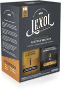 Lexol Leather Conditioner and Cleaner Kit by Lexol, Use on Furniture, Car Interiors, Shoes, Handbags, Includes 2 Application Sponges, Two-Step System, 16 oz Each