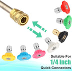9-Pack Pressure Washer Tips, 4000 PSI-5000 PSI Multiple Degrees Pressure Washer Spray Nozzle Power Washer Nozzle Tips for 1/4 Inch Quick Connect