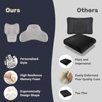 Coverado Lumbar Support and Headrest Pillow for Car, Memory Foam Ergonomic Head Neck Support Pillow for Driving Seat, Back Support and Pain Relief, Seat Cushion for Car, Driver, Office