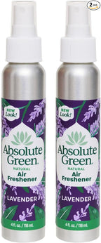 Absolute Green Air Freshener Room Spray, Non-Toxic, Cover Odors, Safe around Kids and Pets, Natural Lavender Scent 4oz (2 Pack)