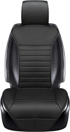 Universal Car Seat Cover PU Leather Car Seat Cushion Driver Seat Cover with Backrest- Car Front Seat Protector Fits 95% of Vehicles-1 Piece (Black-B)