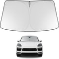 Proadsy 2026 Upgrade Windshield Sun Shade Custom Fit 2019–2025 2026 Porsche Cayenne Foldable Front Sunshade Protector Sun Visor Blocks UV Rays Keep Car Cooler