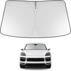 Proadsy 2026 Upgrade Windshield Sun Shade Custom Fit 2019–2025 2026 Porsche Cayenne Foldable Front Sunshade Protector Sun Visor Blocks UV Rays Keep Car Cooler