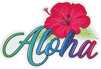 Aloha Designs 3 Pack Aloha Hawaii Hibiscus Long Lasting Coconut Air Freshener and 2 Aloha Stickers | Decorative Hawaiian Tropical Scented Hanging Air Freshener With Island Vibe For Car, Closest, Home,