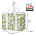 Bodaon 4-Pack Cooler Insulated Food Delivery Bag, X-Large Bags for Grocery/Catering/Shopping, Rideshare Delivery Bag, Thermal Hot Pizza, Large Cold and Frozen, XL Tote, Leaf