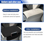 Car Center Console Cover with 2 Storage Bags - Leather Car Armrest Cushion Pad Vehicle Middle Console Cover, Universal Armrest Seat Box Protector Auto Interior Accessories for SUV, Truck, Sedan(Black)