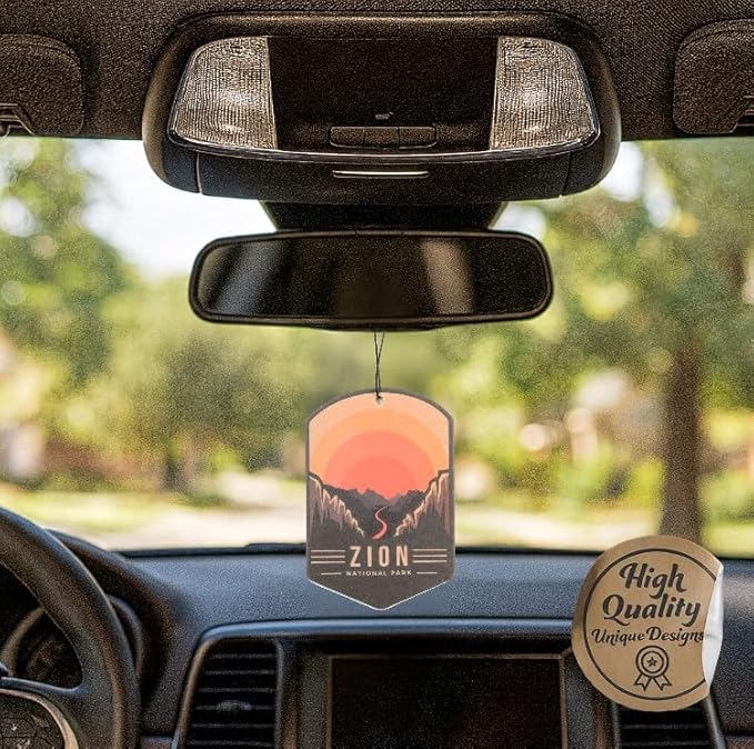 Outdoor Adventure Car Air Freshener 3 Pack Scented With Premium Essential Oils By Fresh Fresheners (Zion National Park)