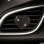 4Pc Black Heart Air Vent Clips,Car Air Fresheners Vents Clips Car Diffuser Diamond Car Interior Decor Charm Cute Car Accessories Interior Accessories