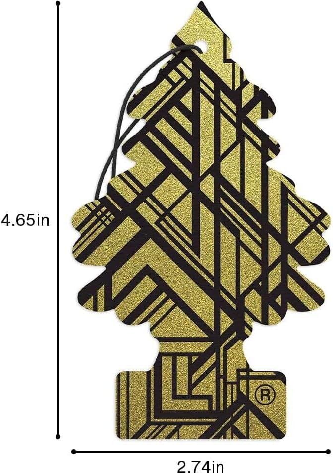 LITTLE TREES Car Air Freshener Hanging Paper Tree, Provides Long Lasting Scent for Car or Home, GOLD Multicolor