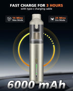 Car Vacuum Portable with 16000Pa Powerful Suction, Handheld Vacuum Cordless Rechargeable Blow & Suction 4 in 1, Small Vacuum Cleaner for Car, Outdoor, Home, Office (Gold Renew)