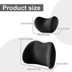 Memory Foam Breathable Ergonomic Car Headrest Pillow & Lumbar Pillow Kit with Adjustable Strap Black Car Neck for Driving, Rest, Sleep Seat Brackets