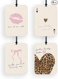 4 Pcs Leopard Car Air Freshener for Mirror Pink Cheetah Print Car Accessories for Women Leopard Air Fresheners Cars Decor for Home Closet Drawer