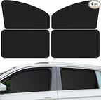 QUICTO Car Window Sun Shades, Universal Interior Accessories - Double-Sided Black (4pcs)