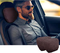 2pcs Car Neck Pillow for headrests,Support Drive Seats Head Cushion Pillows,Superfiber Suede,Plant-Based Polyester,Thickness & Height Adjustable,11.8x7.5,Inner Liner fillable(deep Coffee)