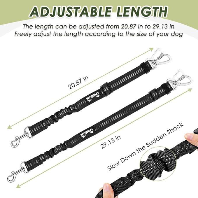 Lukovee Dog Seat Belt for Car, Adjustable Dog Car Harness for Large Medium Small Dogs, Soft Padded & Breathable Mesh Dog Seatbelt with Car Strap and Carabiner (Lime Green,M)