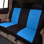 Flying Banner Car Seat Covers Front Seats Rear Bench Polyester car seat Protectors Easy installations Rear Bench Split Classic Man Lady Truck (Full Set - Low Back - Combo Pack, Black Blue)