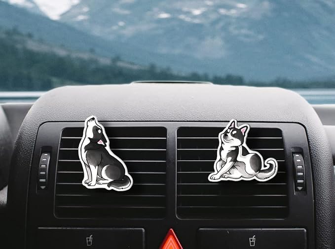 WIRESTER Fresh Scented Car Air Freshener Vent Clip, Decorative Accessories, Interior Decoration for Cars - Cow Cute, Fish, Baby Horse, Flower, Heart