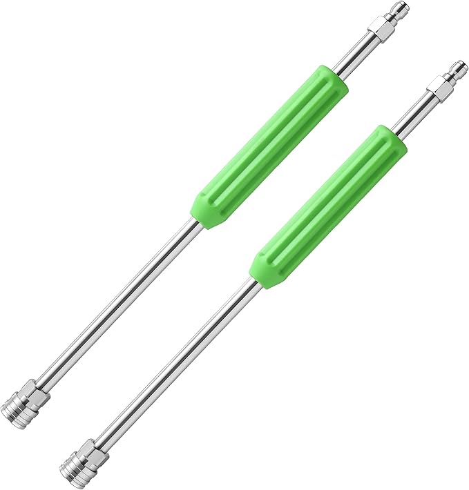 RIDGE WASHER Pressure Washer Extension Wand, 17 Inch Stainless Steel Power Washer Lance with Green Protective Cover, 1/4'' Quick Connect, 2 Pack