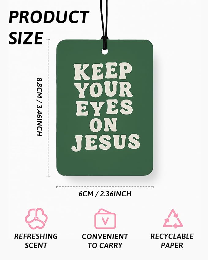 Christian Faith Car Air Freshener 4 Pcs Coconut Scented, Christian Car Accessories Mirror Decor for Women, Retro Inspirational Religious Hanging Air Freshener for Cars Closet Drawer Books